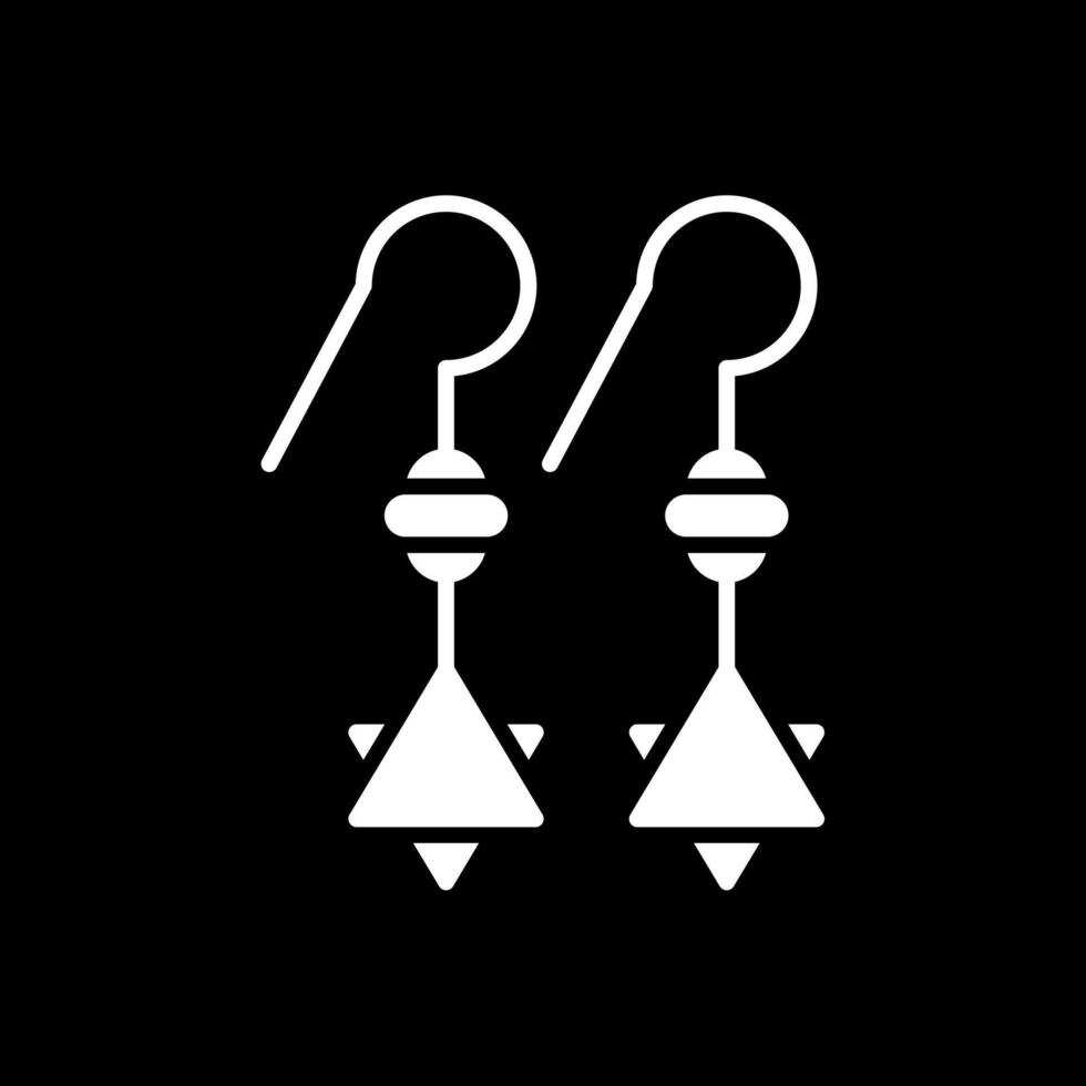 Earrings Glyph Inverted Icon Design vector