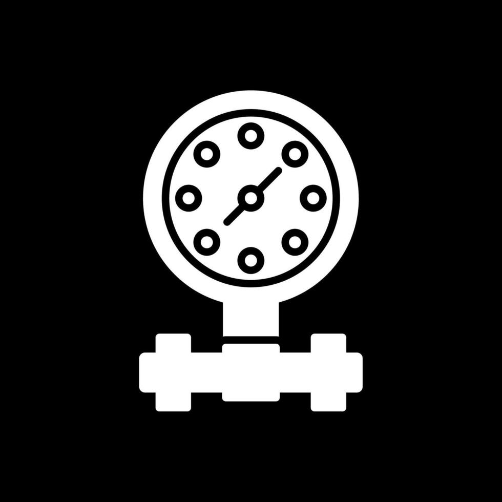 Pressure Gauge Glyph Inverted Icon Design vector