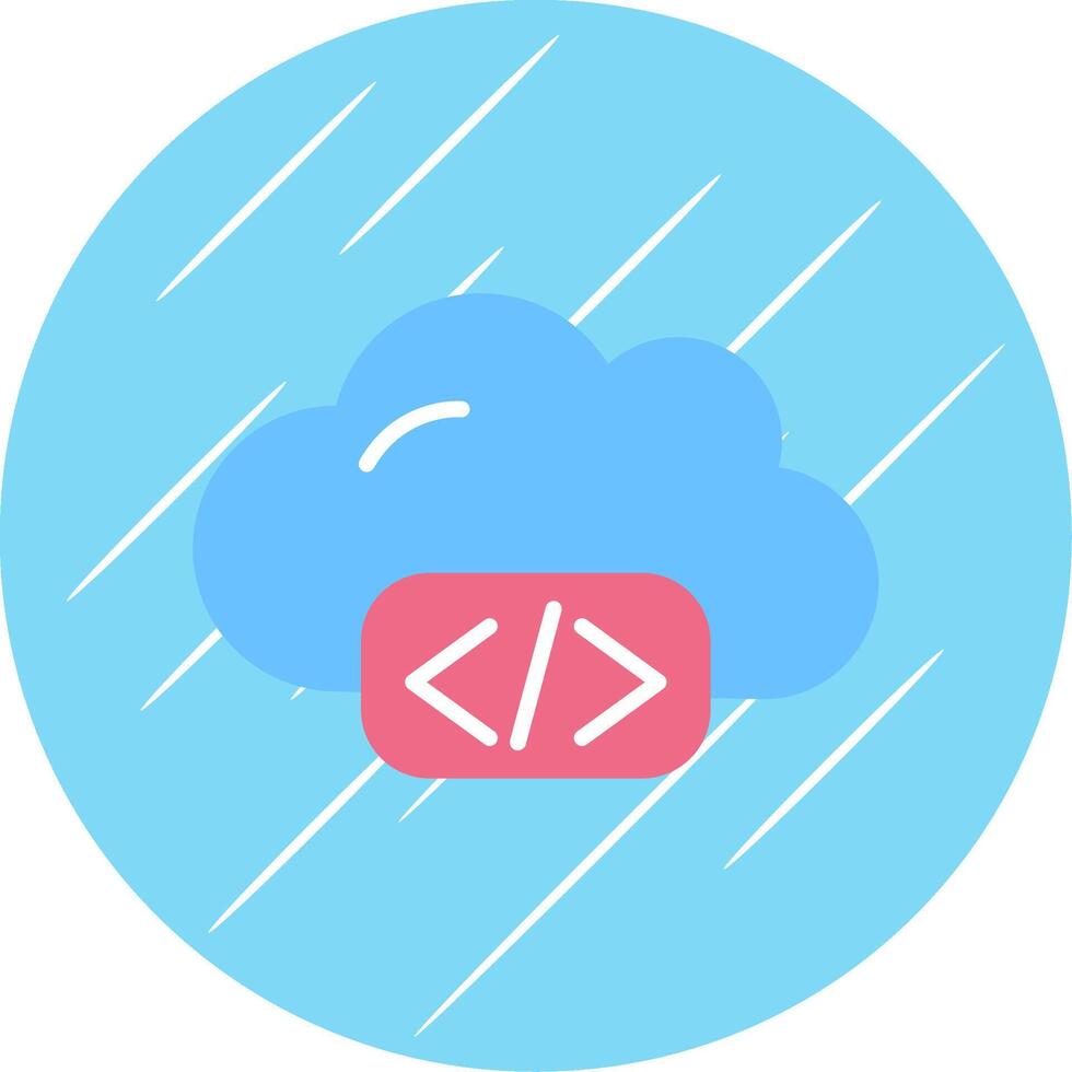 Cloud Coding Flat Circle Icon Design vector