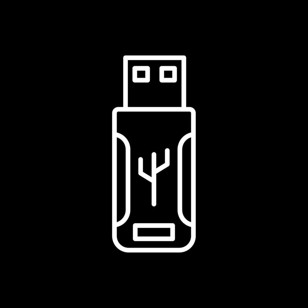 Flash Drive Line Inverted Icon Design vector