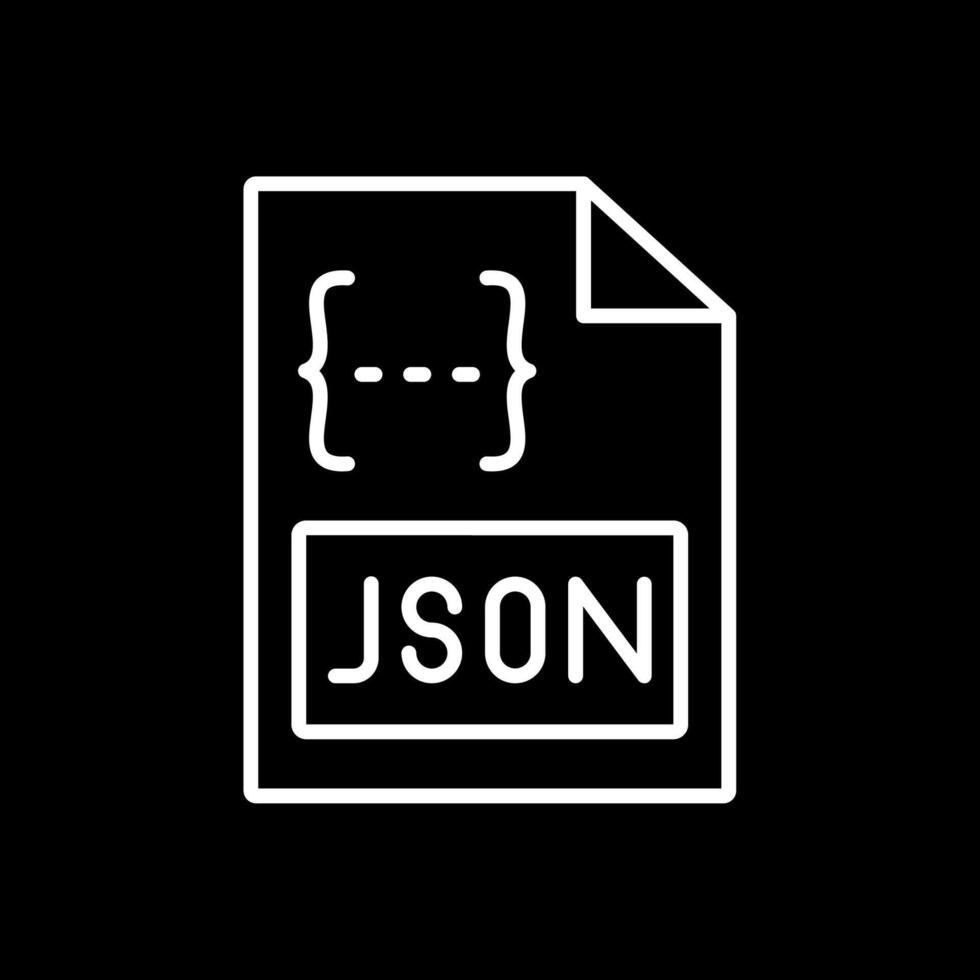Json Line Inverted Icon Design vector