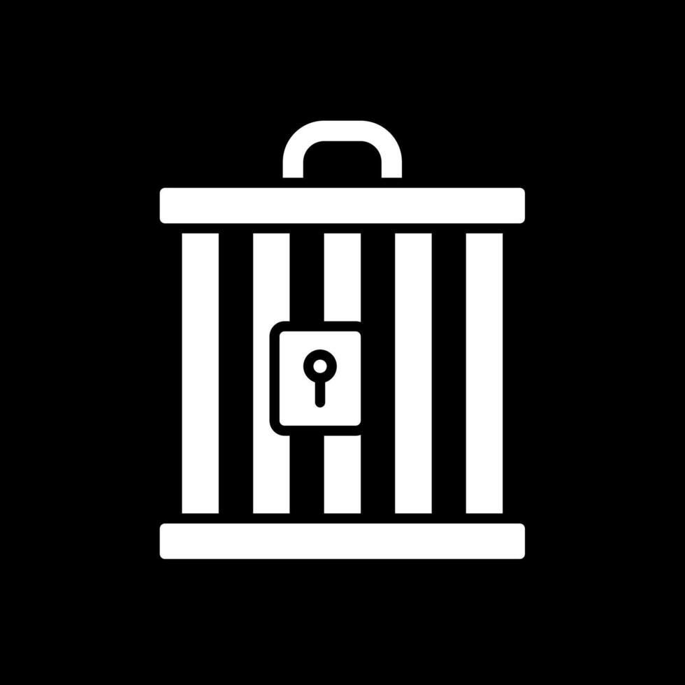 Cage Glyph Inverted Icon Design vector