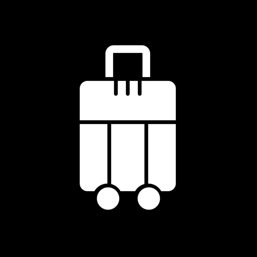 equipaje glifo invertido icono diseño vector