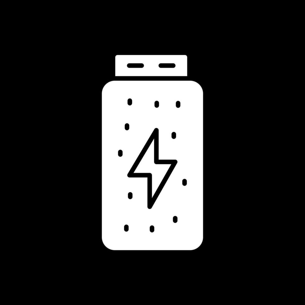batería estado glifo invertido icono diseño vector