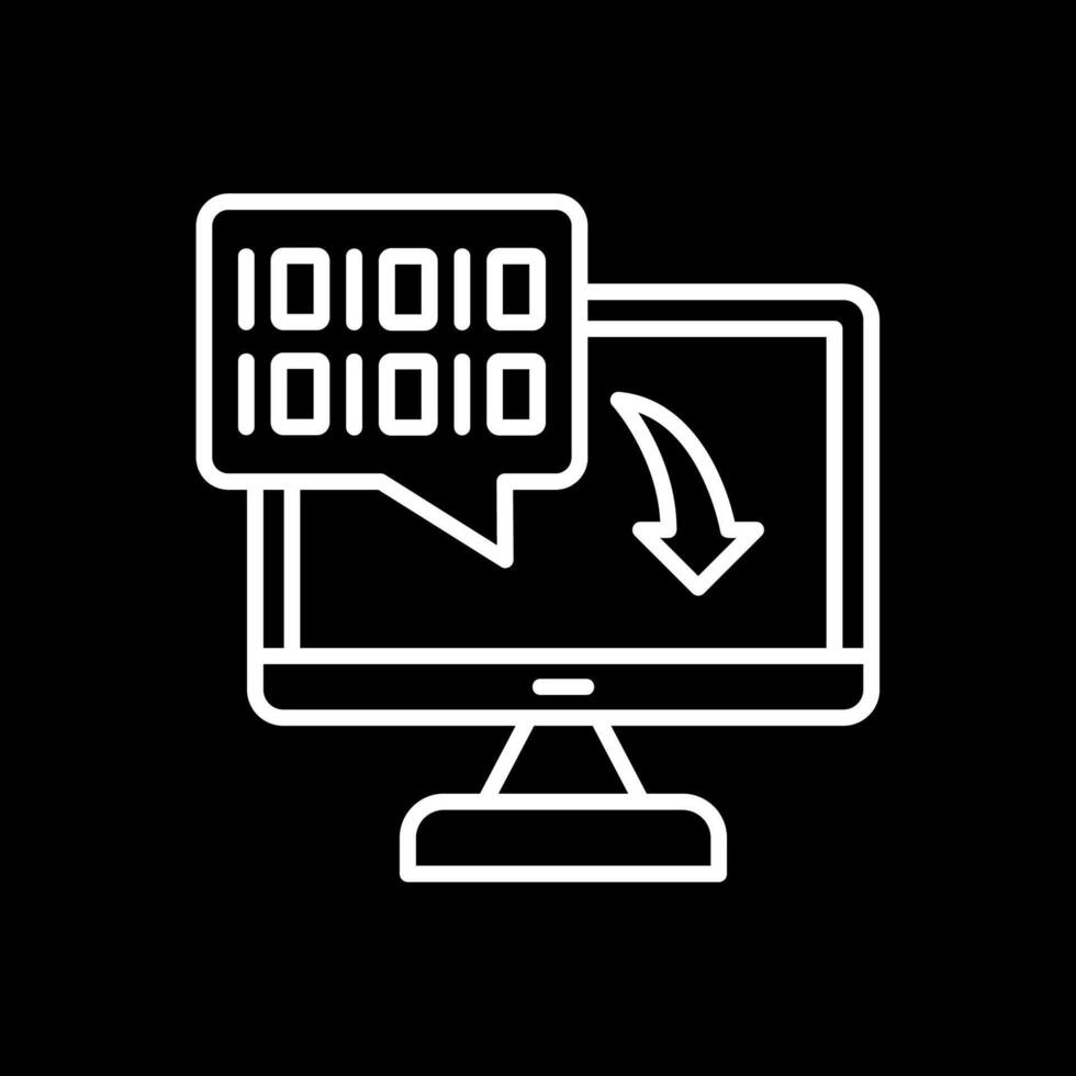 Binary Code Line Inverted Icon Design vector