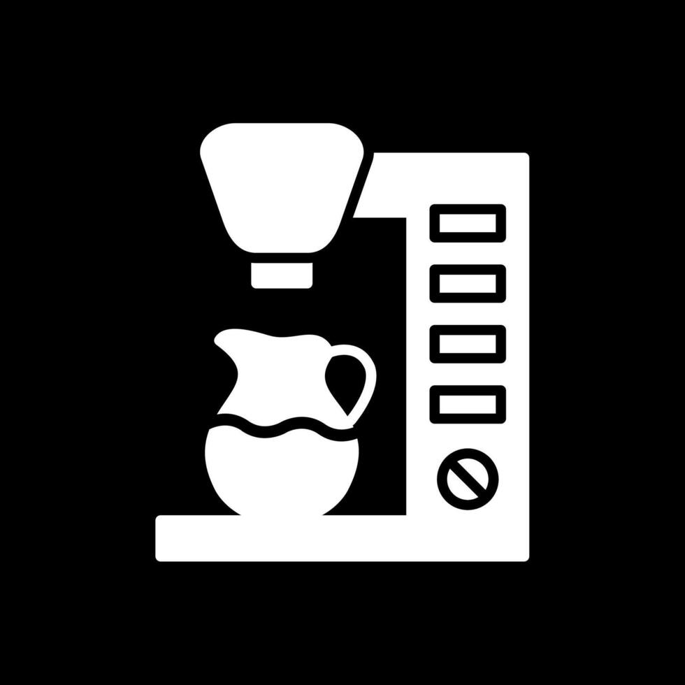 Coffee Maker Glyph Inverted Icon Design vector