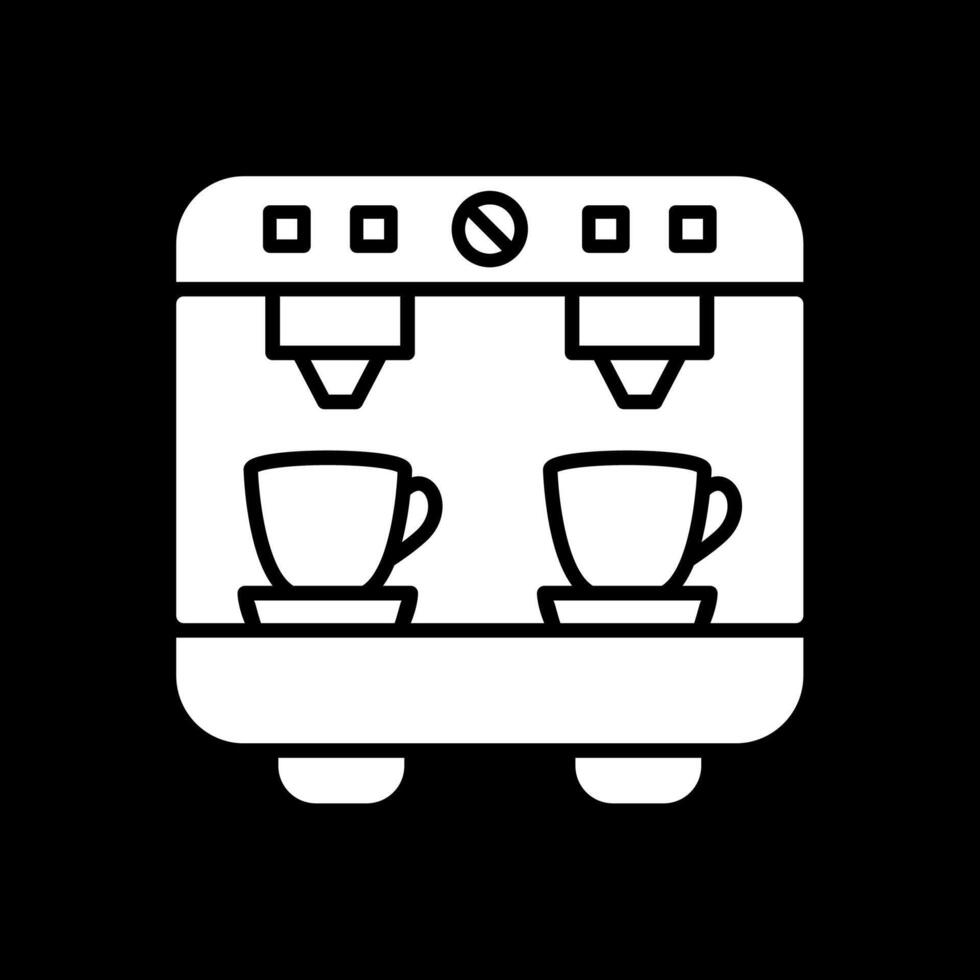 Coffee Machine Glyph Inverted Icon Design vector