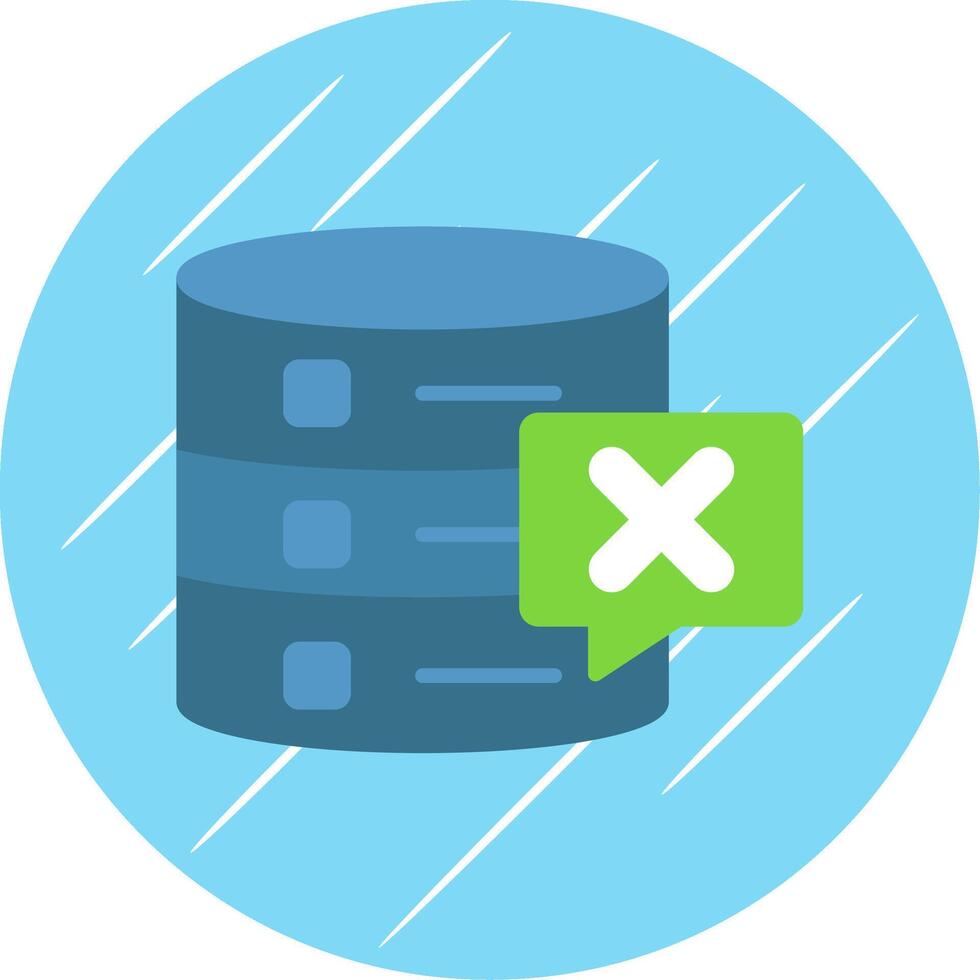 Delete Database Flat Circle Icon Design vector