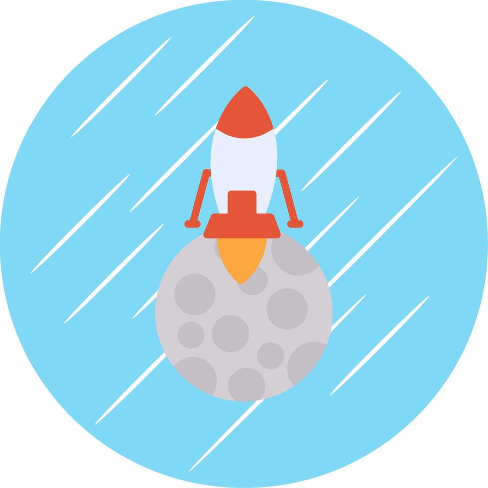 Moon Landing Flat Circle Icon Design vector