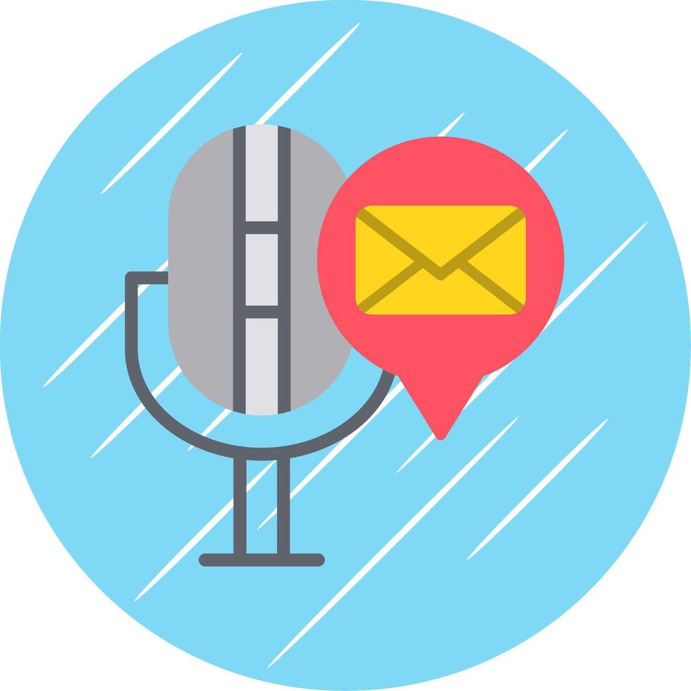 Email Flat Circle Icon Design vector