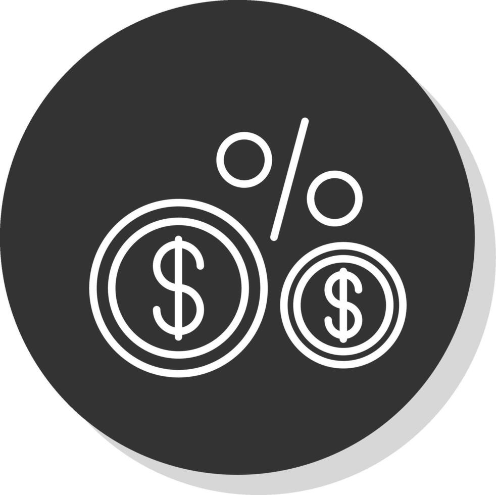 Percentage Line Shadow Circle Icon Design vector