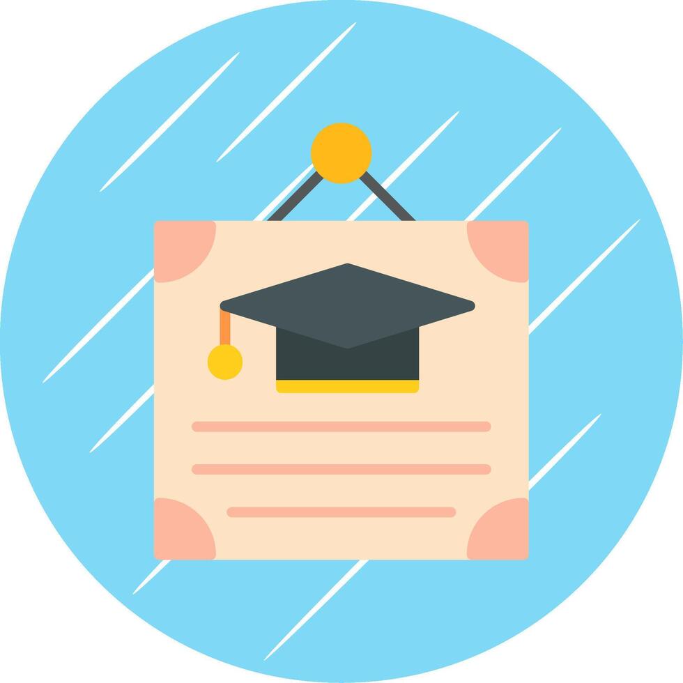 Certificate Flat Circle Icon Design vector