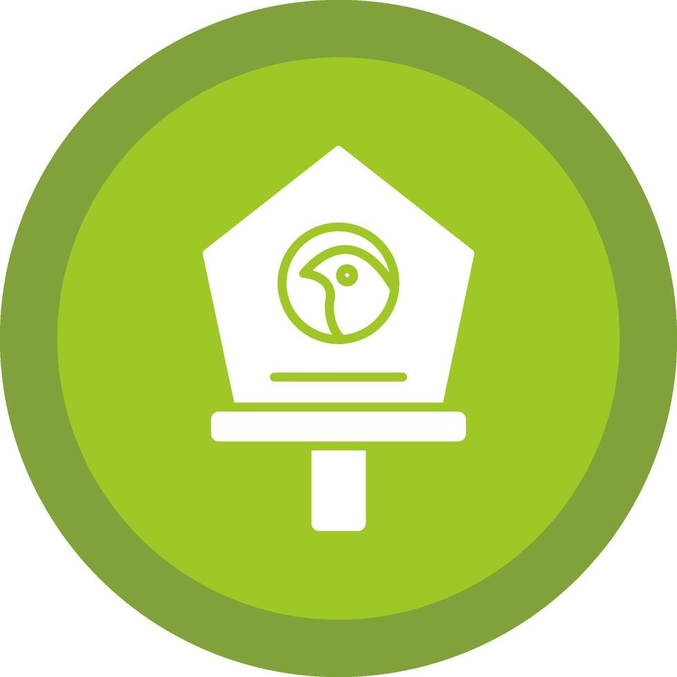 Bird House Line Shadow Circle Icon Design vector