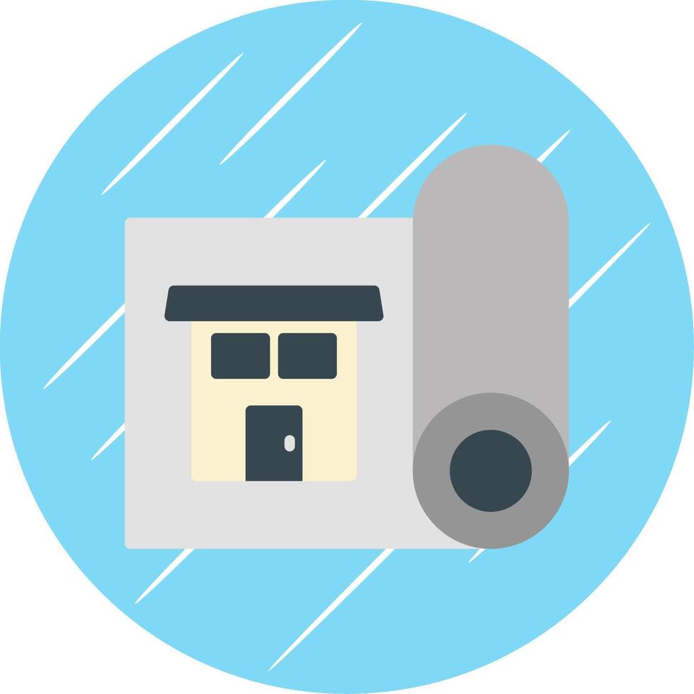 Blueprint Flat Circle Icon Design vector