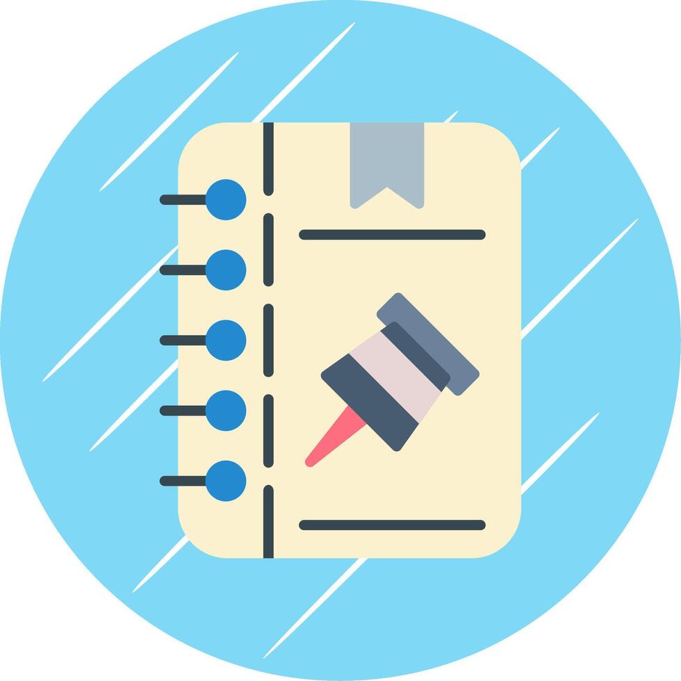 Push Pin Flat Circle Icon Design vector