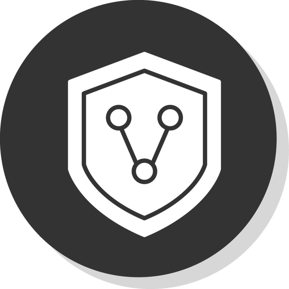 Connect Security Glyph Shadow Circle Icon Design vector