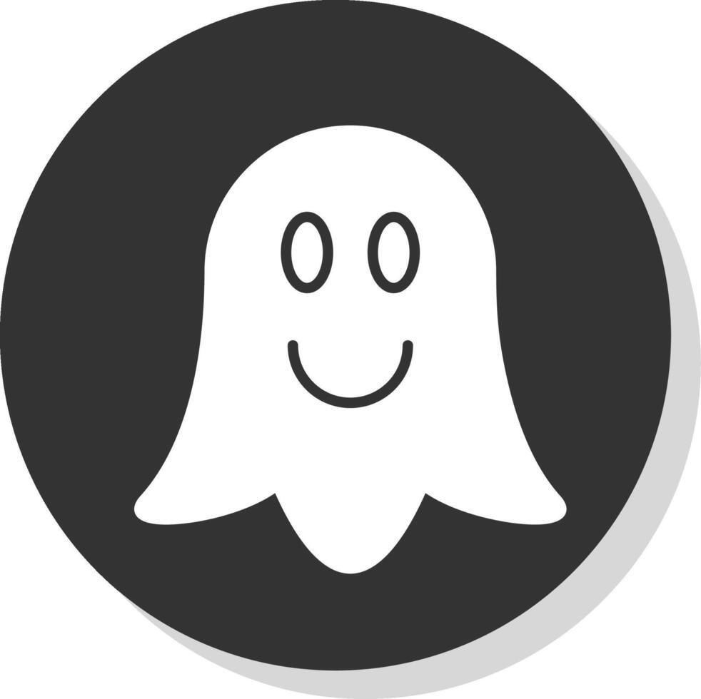 fantasma glifo sombra circulo icono diseño vector