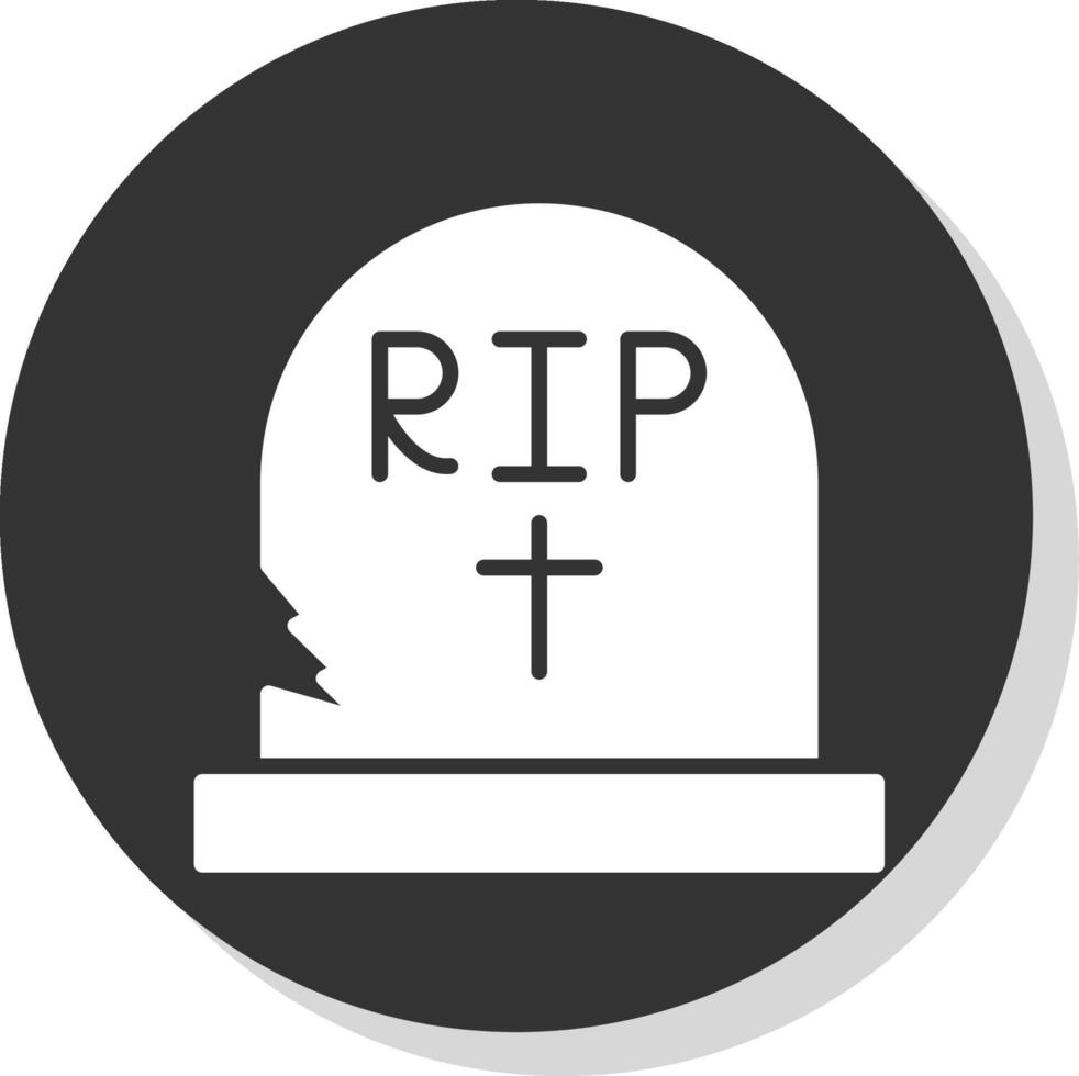 Tombstone Glyph Shadow Circle Icon Design vector