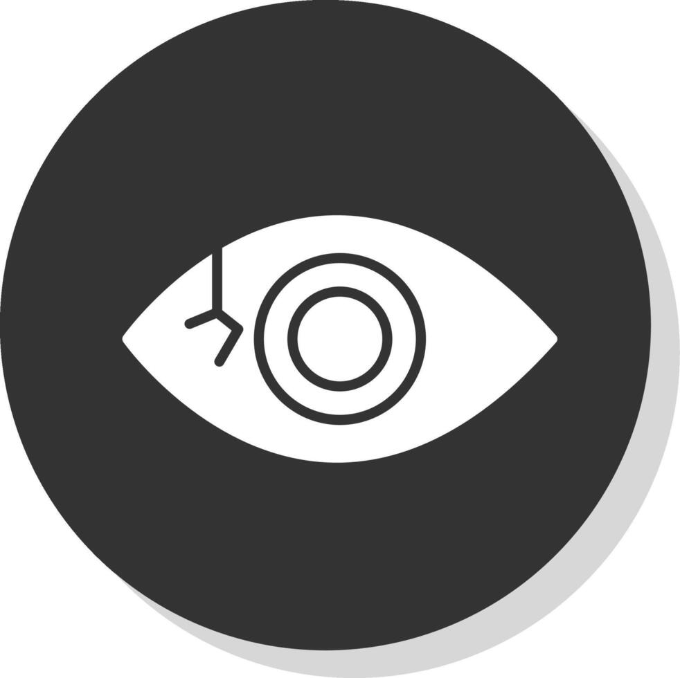 Eyeball Glyph Shadow Circle Icon Design vector