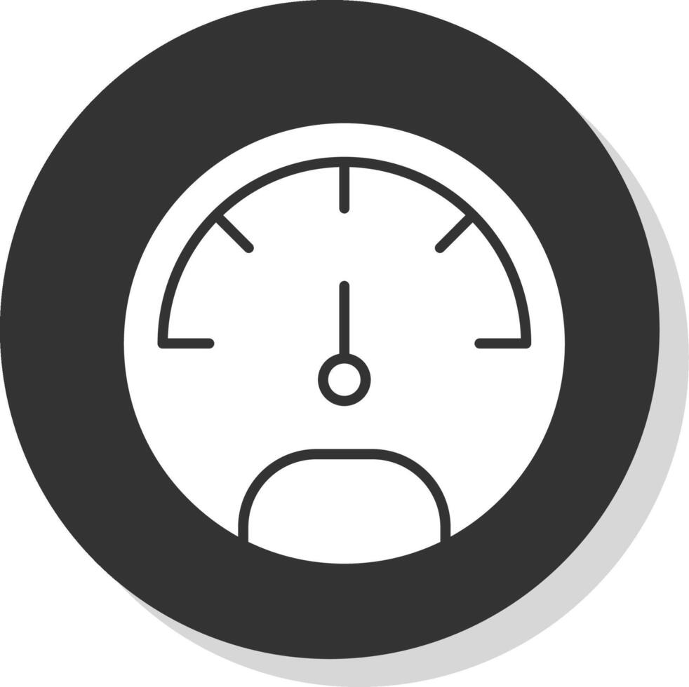 Speedo Meter Glyph Shadow Circle Icon Design vector