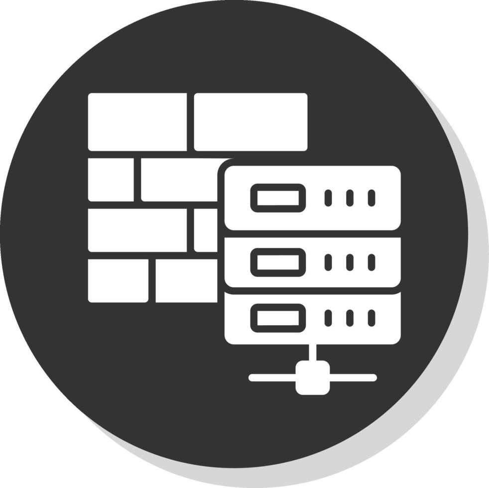 Firewall Glyph Shadow Circle Icon Design vector