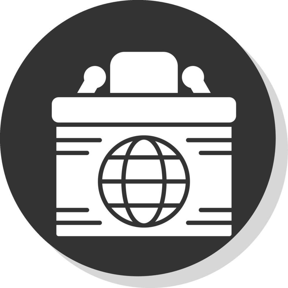Desk Glyph Shadow Circle Icon Design vector