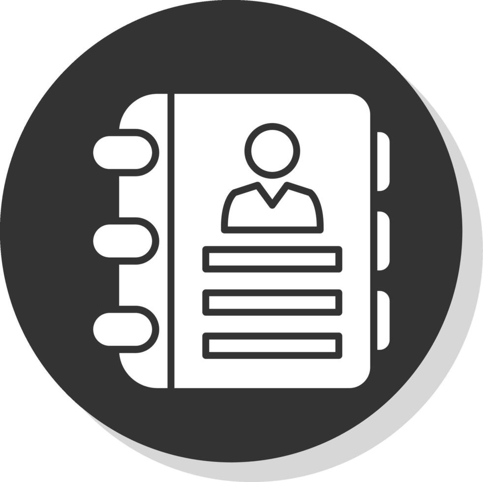 Agenda Glyph Shadow Circle Icon Design vector