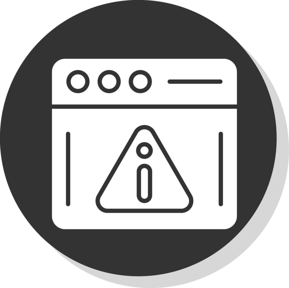 Warning Glyph Shadow Circle Icon Design vector