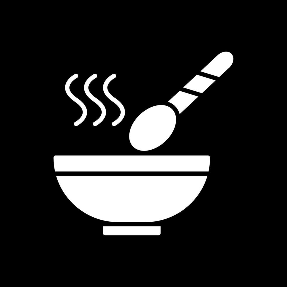 Soup Glyph Inverted Icon Design vector