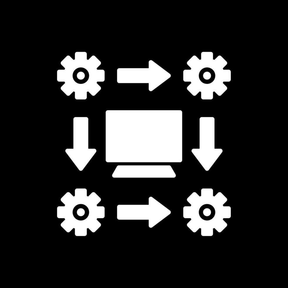 Workflow Glyph Inverted Icon Design vector