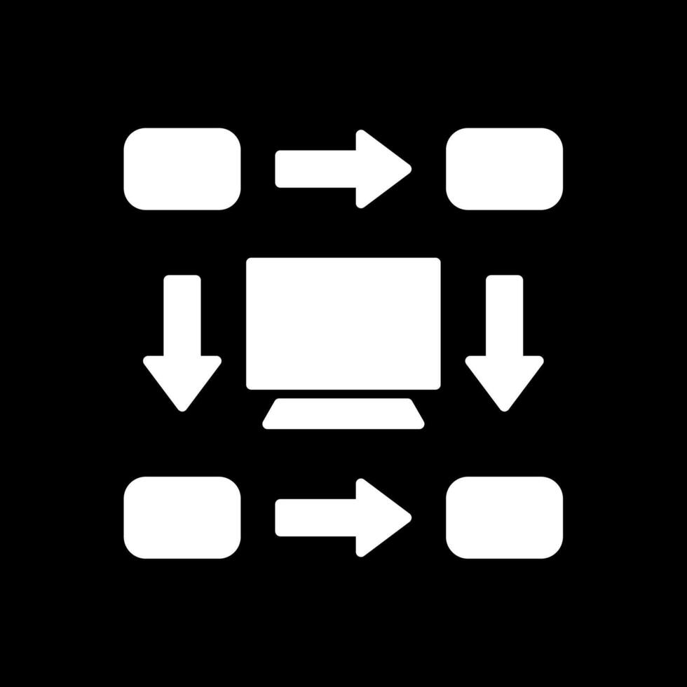 Workflow Glyph Inverted Icon Design vector