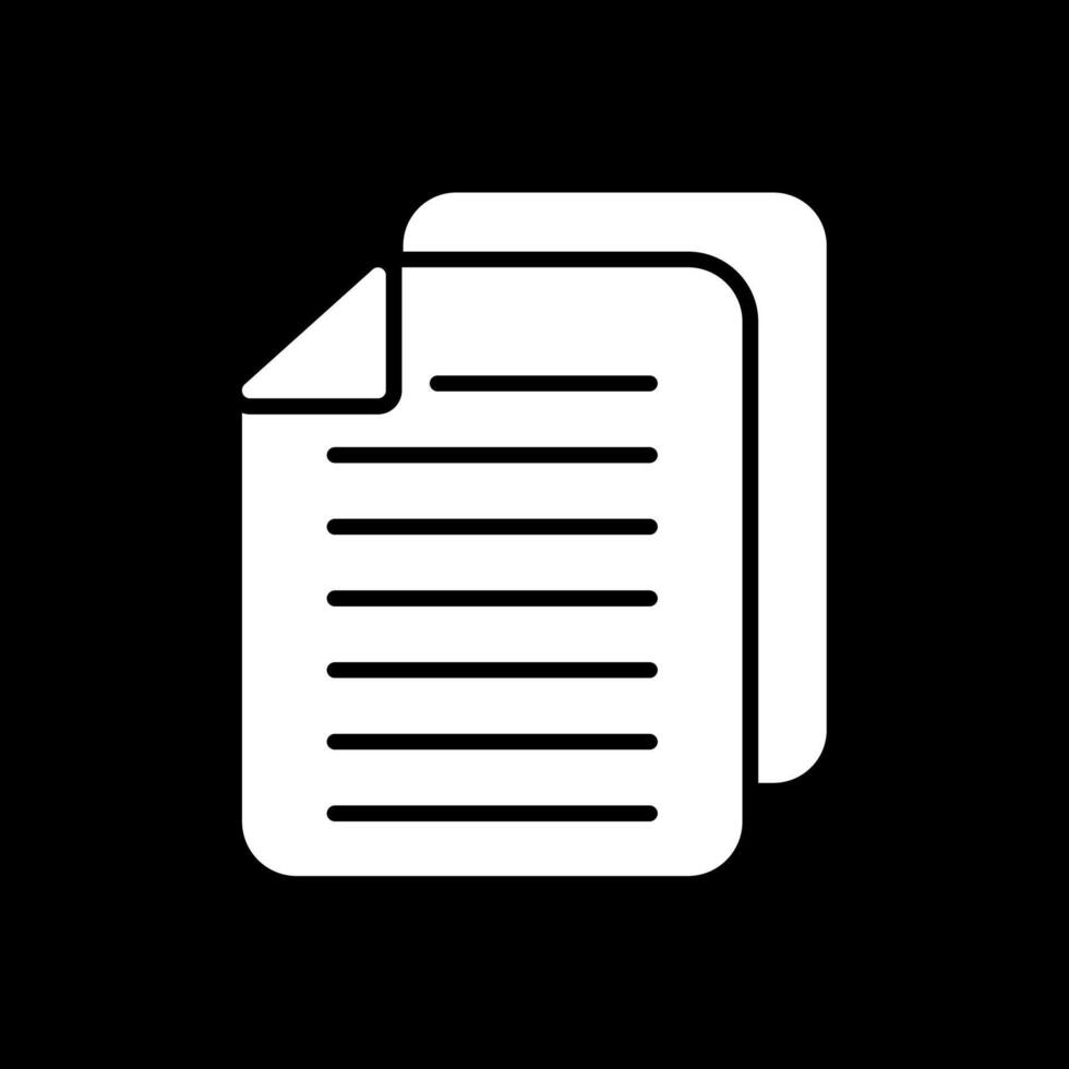 File Glyph Inverted Icon Design vector