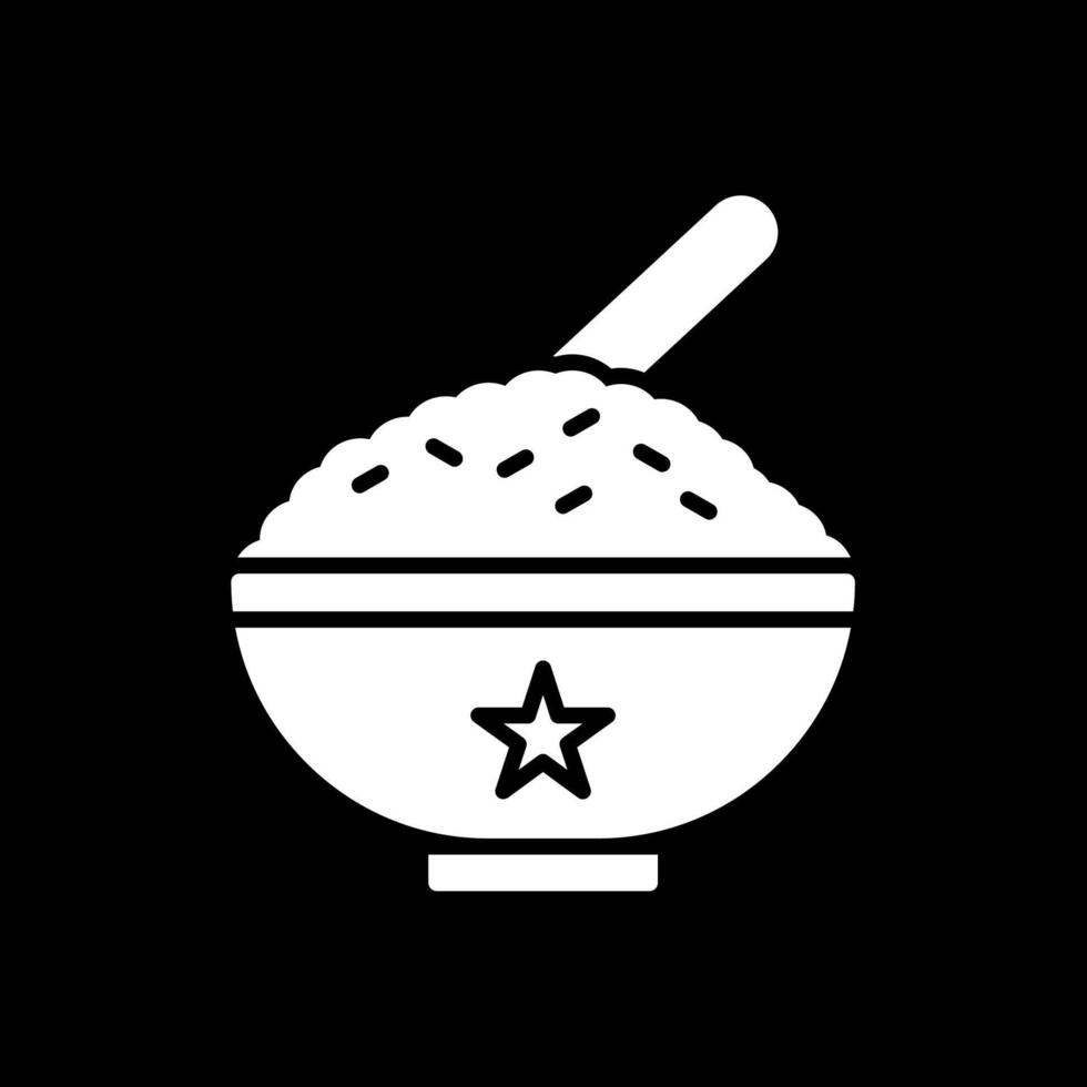 Rice Glyph Inverted Icon Design vector