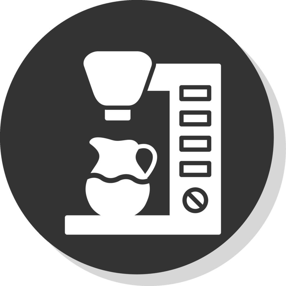 Coffee Maker Glyph Shadow Circle Icon Design vector