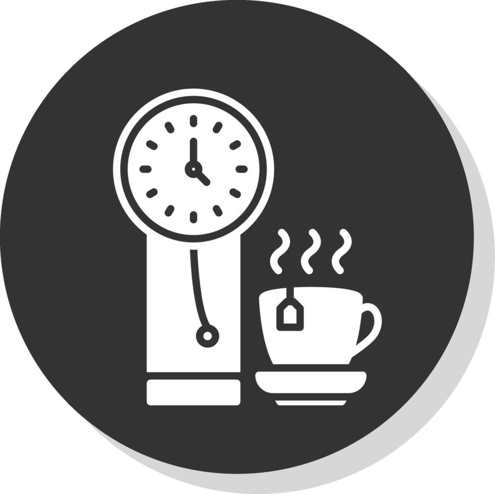 Clock Glyph Shadow Circle Icon Design vector