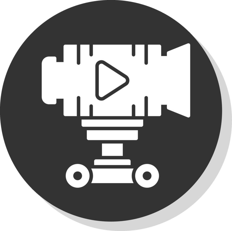 Camera Dolly Glyph Shadow Circle Icon Design vector