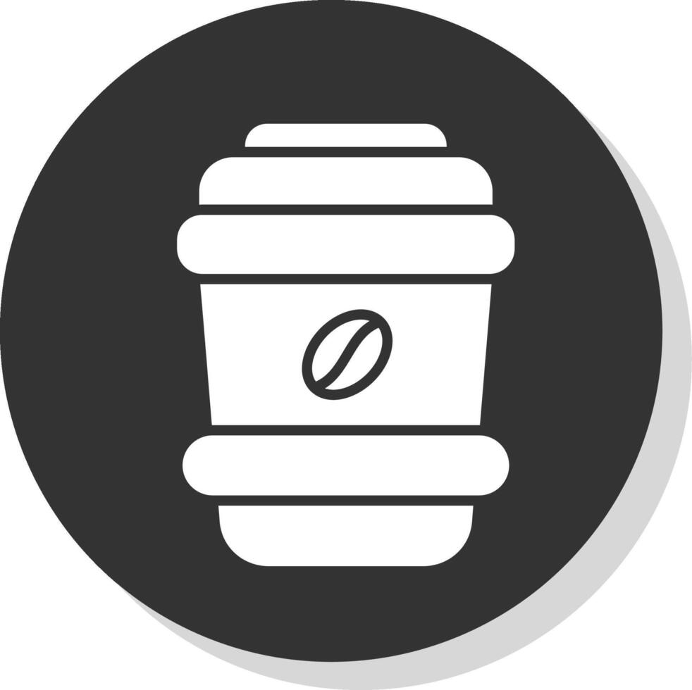 Latte Glyph Shadow Circle Icon Design vector