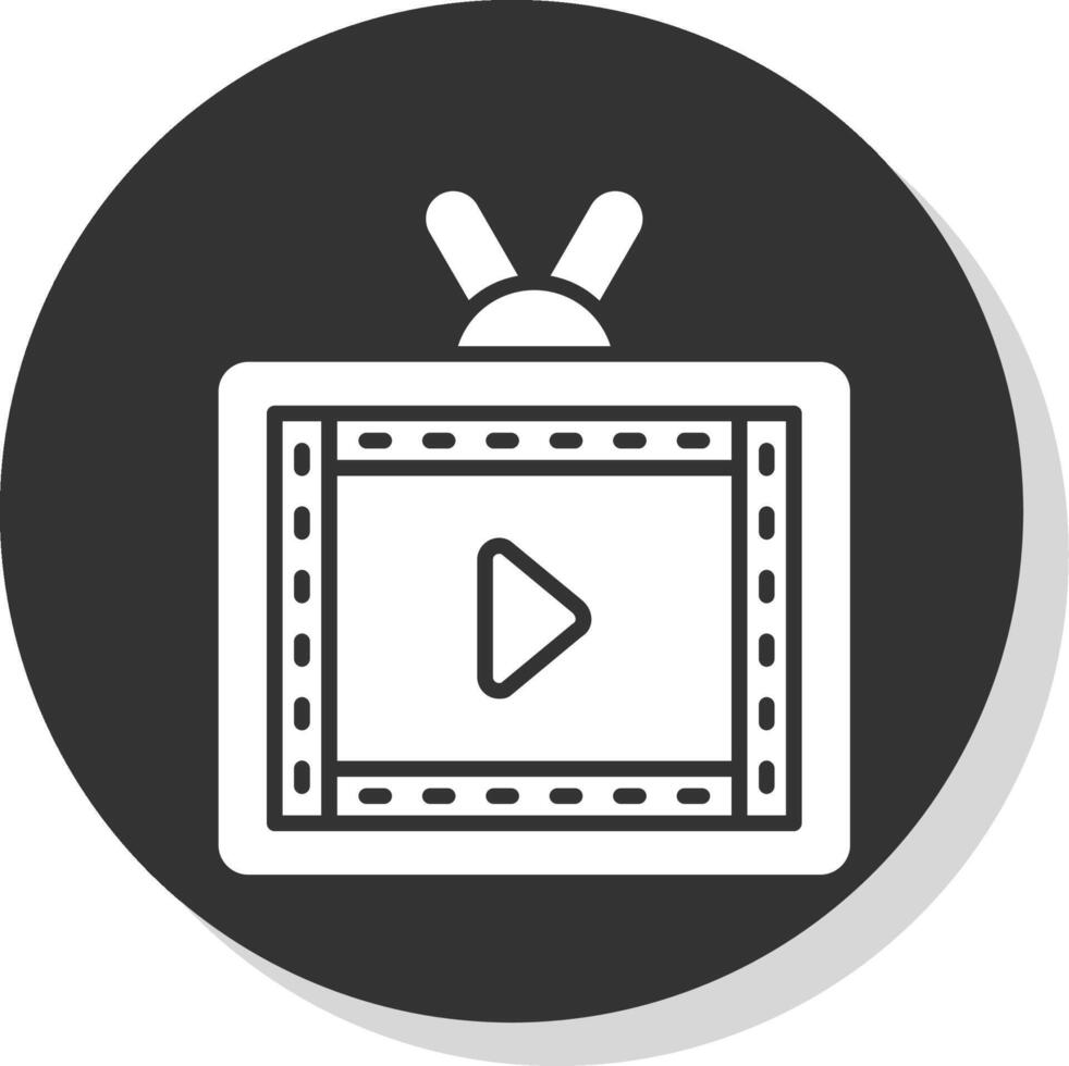Live Stream Glyph Shadow Circle Icon Design vector