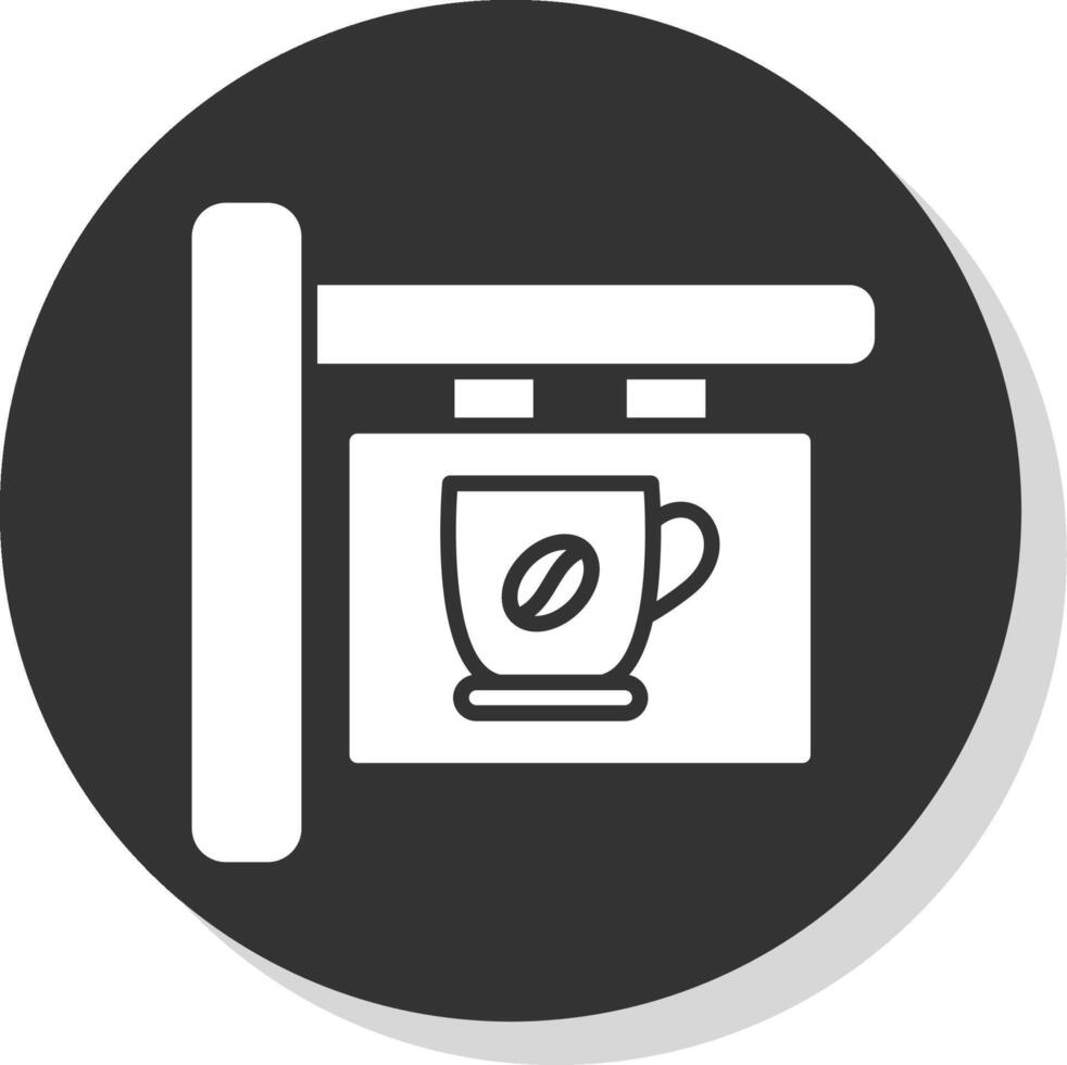 café señalización glifo sombra circulo icono diseño vector