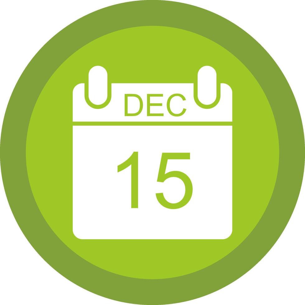 December Glyph Due Circle Icon Design vector