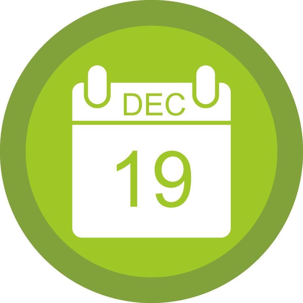 December Glyph Due Circle Icon Design vector