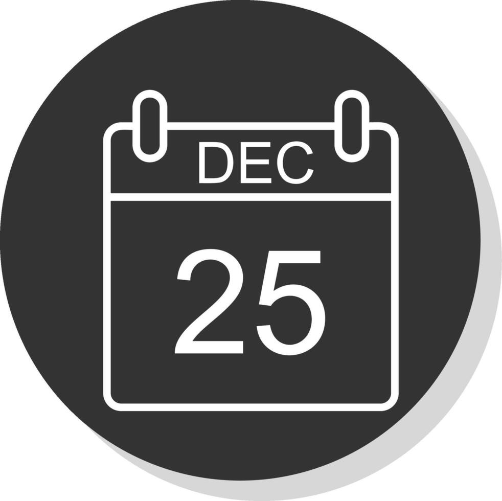 December Glyph Due Circle Icon Design vector