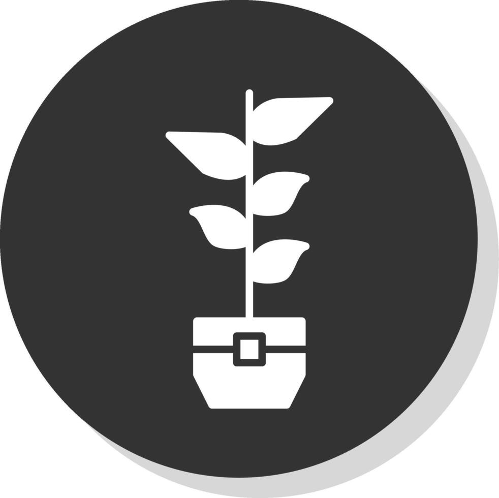 Rubber Plant Glyph Shadow Circle Icon Design vector