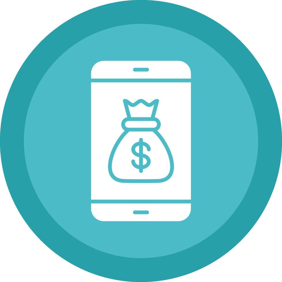 Smartphone Glyph Due Circle Icon Design vector