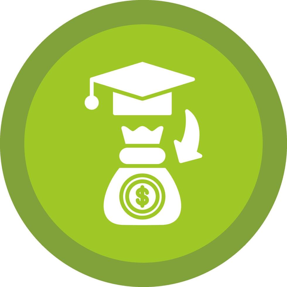 Scholarship Glyph Due Circle Icon Design vector