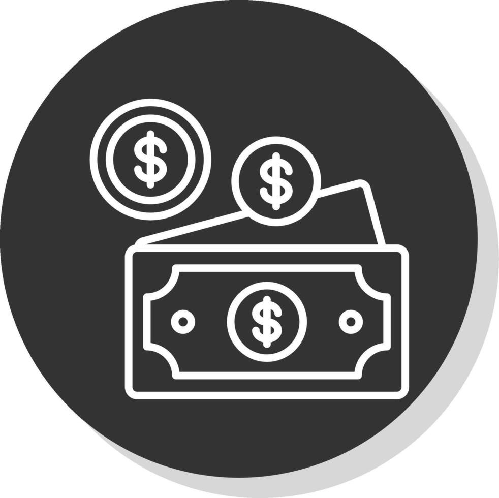 Dollar Glyph Due Circle Icon Design vector