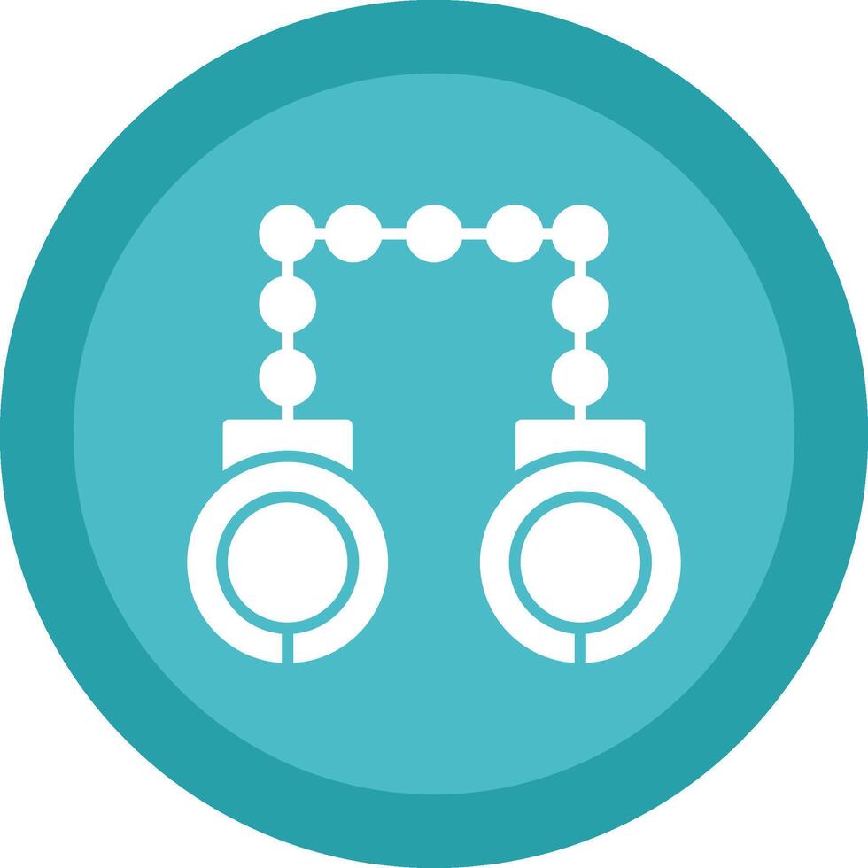 Hand Cuffs Line Shadow Circle Icon Design vector