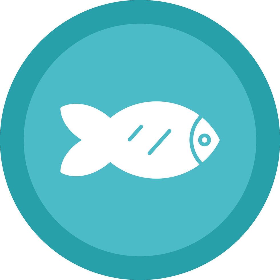 pescado glifo debido circulo icono diseño vector