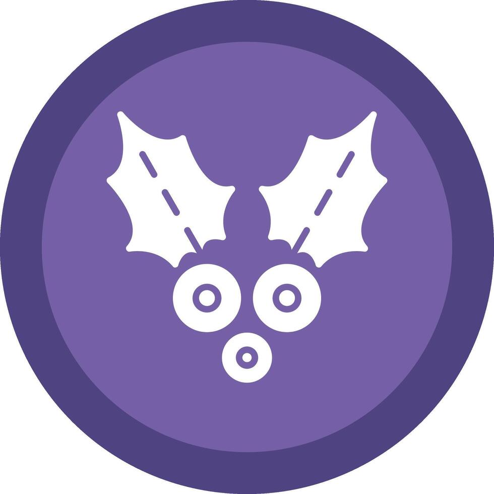 Holly Glyph Due Circle Icon Design vector