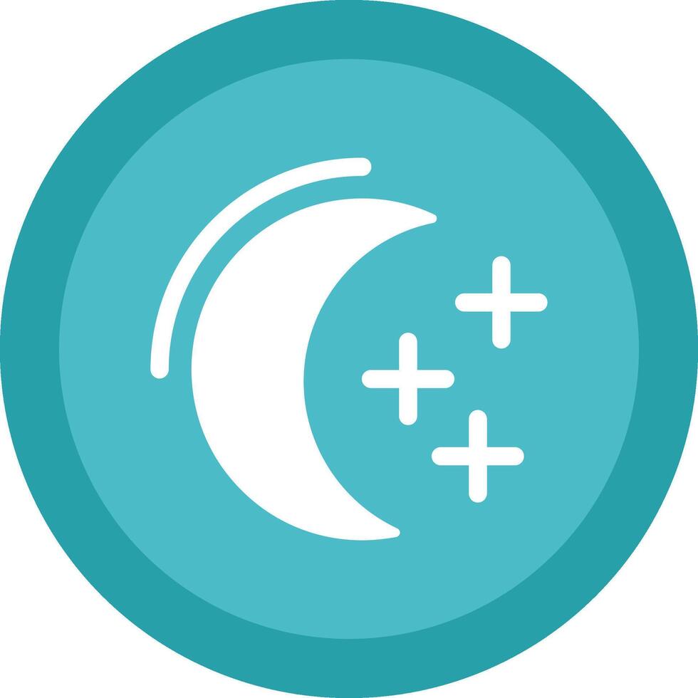 Moon Glyph Due Circle Icon Design vector